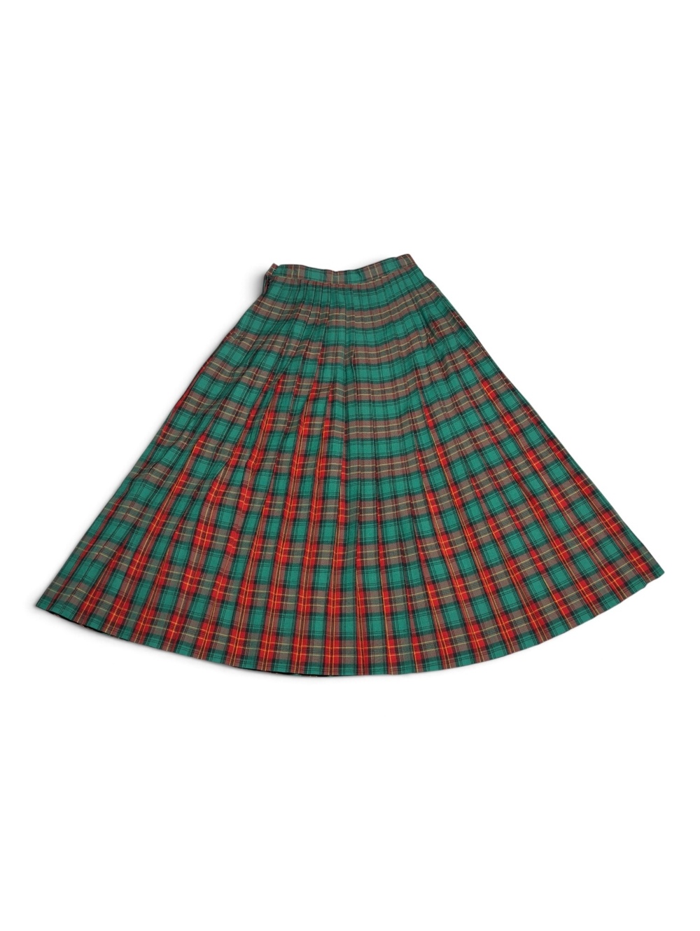 Vintage Cambridge Spirit Pleated Wool Plaid Skirt Size 8 Made in USA
